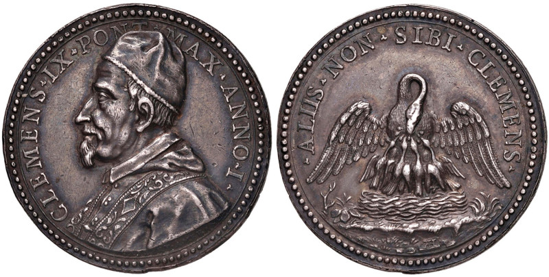 Clemente IX (1667-1669) Medaglia A. I - Opus: Hamerani - Miselli 682 - AG (g 21,...