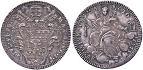 Pio VI (1775-1799) Doppio Giulio 1775 - Munt. 35 AG (g 5,29) RR Tipologia di rara apparizione sul mercato ed estremamente difficile da reperire in alt...
