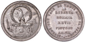 Repubblica Romana (1798-1799) Scudo o medaglia A. VII - Opus: Mercandetti - Bruni 76 AG (g 34,87) Conservazione eccezionale
FDC