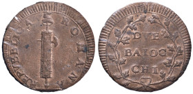Repubblica Romana (1798-1799) 2 Baiocchi - Bruni 9 CU Sigillato FDC “9° tipo” da Alessandro Marcoccia
SPL+