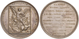 Gregorio XVI (1831-1846) Medaglia A. II dedicato all’Ospizio di San Michele - Riproduzione del quadro di Guido Reni con S. Michele Arcangelo R/ Il Sal...