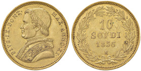 Pio IX (1846-1878) 10 Scudi 1856 A. XI - Nomisma 591 (indicato R/2) AU (g 17,34) RR Minimi depositi ma bell’esemplare
SPL/SPL+