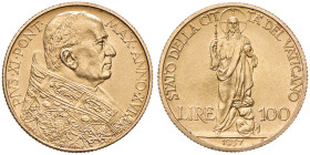 Pio XI (1922-1939) 100 Lire 1937 A. XVI - Nomisma 919 AU Hairlines al D/
FDC