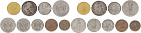 Pio XI (1922-1939) Divisionale 1935 - Nomisma 708 AU, AG, NI, CU RR Lotto di nove monete
SPL/FDC
