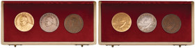 Giovanni XXIII (1958-1963) Medaglie 1960 Olimpiadi di Roma - Opus: Manzù AU (g 17,06), AG (g 11,01) e AE (g 10,14 - Ø 32 mm) Lotto di tre medaglie in ...