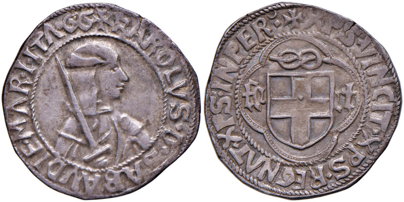 SAVOIA Carlo I (1482-1490) Testone sigla GG - MIR (nuova edizione) 265 AG (g 9,6...