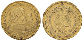 Vittorio Amedeo II (reggenza della madre, Maria Giovanna Battista, 1675-1680) Mezza doppia 1677 - MIR 836c AU (g 3,31) RRR Da montatura divelta, graff...
