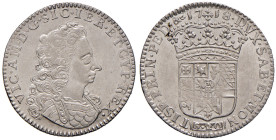 Vittorio Amedeo II (1680-1730) Lira 1718 - MIR 886b AG (g 6,14) RR Conservazione eccezionale per questo tipo di moneta con argentatura brillante e spl...