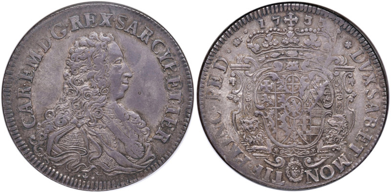 Carlo Emanuele III (1730-1773) Vecchia monetazione - Scudo 1733 - Nomisma 16; MI...