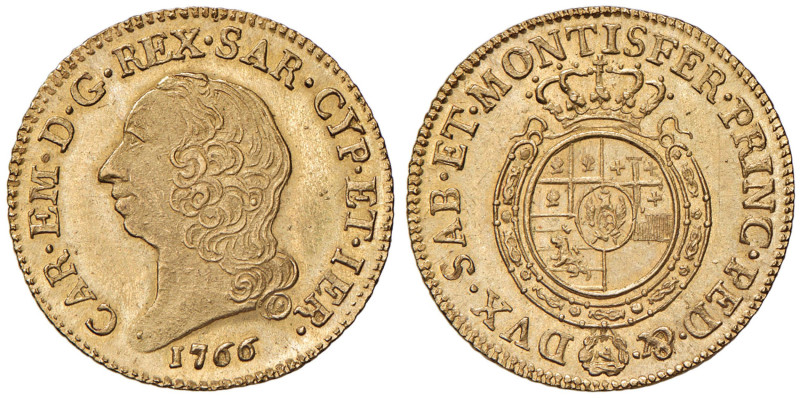 Carlo Emanuele III (1730-1773) Nuova monetazione - Doppia 1766 - Nomisma 122; MI...