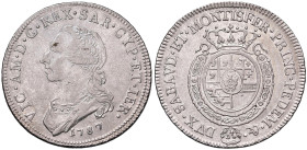 Vittorio Amedeo III (1773-1796) Mezzo scudo 1787 - Nomsima 339 AG (g 17,53)
qSPL/SPL