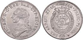 Vittorio Amedeo III (1773-1796) Mezzo scudo 1788 - Nomisma 340 AG (g 17,59) RRR
BB+