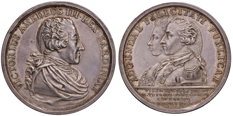 Vittorio Amedeo III (1773-1796) Medaglia 1789 Nozze di Vittorio Emanuele I con M...