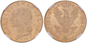 Carlo Emanuele IV (1796-1802) Doppia 1797 - Nomisma 474; MIR 1010a AU R In slab NGC MS63 5789060-009
MS 63