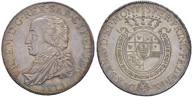 Vittorio Emanuele I (1802-1821) Mezzo scudo 1814 - Nomisma 500 AG RR Conservazione eccezionale con una delicata patina. In slab NGC MS63 cod. 5887102-...