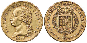 Vittorio Emanuele I (1802-1821) 20 Lire 1817 7 ribattuto su 6 - Nomisma 509 AU R Modesti depositi
BB