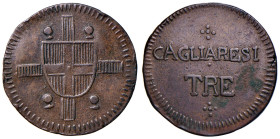 Vittorio Emanuele I (1802-1821) Monetazione per la Sardegna - 3 Cagliaresi - Nomisma 505 CU RRR
BB/BB+
