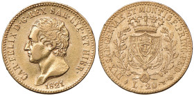 Carlo Felice (1821-1831) 20 Lire 1821 T - Nomisma 539 AU R
BB