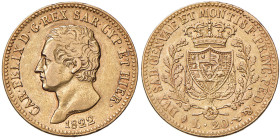 Carlo Felice (1821-1831) 20 Lire 1822 T - Nomisma 540 AU R
BB