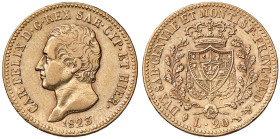 Carlo Felice (1821-1831) 20 Lire 1823 T - Nomisma 541 AU Graffi al D/
BB