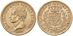 Carlo Felice (1821-1831) 20 Lire 1826 T - Nomisma 546 AU
BB+