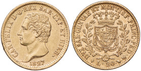 Carlo Felice (1821-1831) 20 Lire 1827 T - Nomisma 548 AU Colpetto al bordo
qSPL/SPL