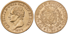 Carlo Felice (1821-1831) 20 Lire 1829 G - Nomisma 551 AU RR
BB