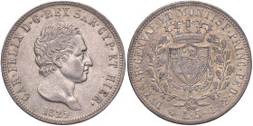 Carlo Felice (1821-1831) 5 Lire 1825 G - Nomisma 562 AG RRR
BB
