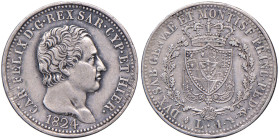 Carlo Felice (1821-1831) Lira 1824 T - Nomisma 587 AG RR Lucidata
qBB