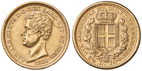 Carlo Alberto (1831-1849) 10 Lire 1833 G - Nomisma 667 AU RR Graffio nel campo e sul collo al D/
qSPL/BB+