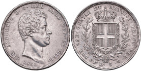 Carlo Alberto (1831-1849) 5 Lire 1834 T - Nomisma 681 AG RRR Colpetto ripreso
qSPL