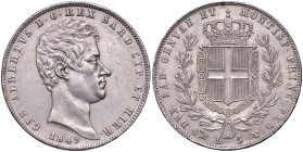 Carlo Alberto (1831-1849) 5 Lire 1849 G - Nomisma 704 AG Graffi al D/
qSPL