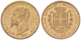Vittorio Emanuele II (1849-1861) 20 Lire 1851 G senza la F dell’incisore - Gig. pag. 74 in nota AU Minimi graffietti ma bell’esemplare di questa curio...