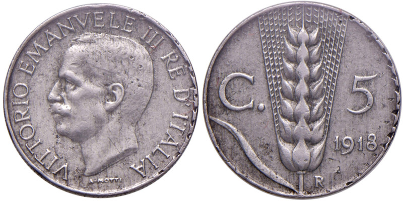Vittorio Emanuele III (1900-1946) 5 Centesimi 1918 Progetto in Ferro Nickel - Lu...