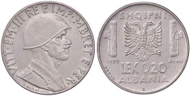 Vittorio Emanuele III (1900-1946) Albania - 0,20 Lek 1939 Prova - Luppino PP325 AC (g 4,42) RRRR Ex Asta Negrini del 1999, Collezione Rocca, lotto 107...