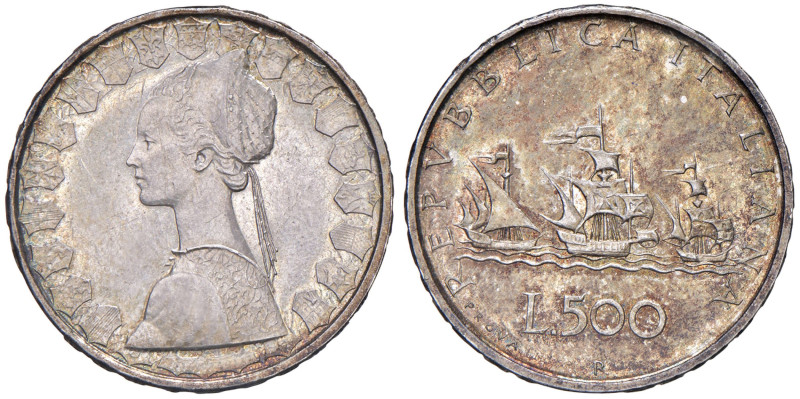 Repubblica italiana (1946-) 500 Lire 1957 Prova - AG (g 11,01) RRR Minimi graffi...
