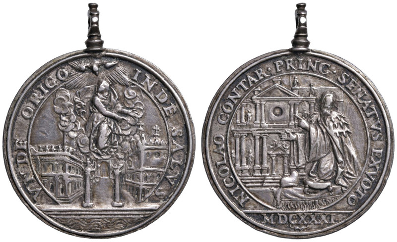VENEZIA Nicolò Contarini (1630-1631) Medaglia 1631 per la posa della prima pietr...