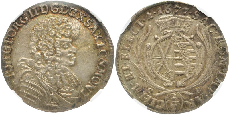 SACHSEN, Kurfürsten und Albertiner
Johann Georg II., 1656 - 1680. 2/3 Taler 167...