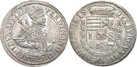 HABSBURGER BIS 1866
Erzherzog Ferdinand, 1564-1595. Reichstaler o. J. (1577/1599), Hall. M./T. 27 var.; Dav. 8097; Voglhuber 87/4; Hahn 32a. 27.80 g....