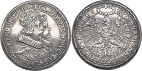 HABSBURGER BIS 1866
Erzherzog Leopold V., 1619 - 1632. Doppelter Reichstaler o.J., Hall. Dav. 3331. 57.11 g. Min. berieben, sehr schön-vorzüglich