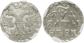 RUSSLAND GROSSFUERSTENTUM / KAISERREICH
Peter I., 1682 / 1689 - 1725. Altyn 1704 (kyrilisch), Moskau, Roter Münzhof In US-Plastikholder der NGC mit d...