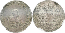 RUSSLAND GROSSFUERSTENTUM / KAISERREICH
Ivan III., 1740 - 1741. Griwennik 1741 MMD, Moskau, Roter Münzhof. In US-Plastikholder der BGC mit der Bewert...