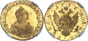 RUSSLAND GROSSFUERSTENTUM / KAISERREICH
Elisabeth, 1741 - 1761. Rubel 1757 (aus dem 1756), St. Petersburg. Novodel. In US-Plasikholder der NGC mit de...