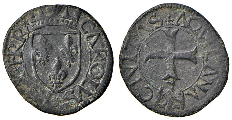 (L') Aquila. Carlo VIII re di Francia (1495). Cavallo AE gr. 1,86. MEC 14, 1040....