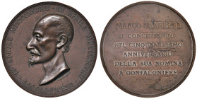 Ascoli. Sec. XIX. Marco Sgariglia gonfaloniere (1848). Medaglia 1898 AE gr. 75,99 Ø 52 mm. Per il cinquantesimo anniversario dalla nomina. Opus Giorgi...