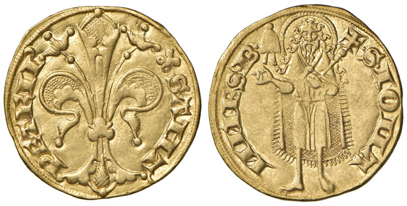 Avignone. Monetazione anonima pontificia del sec. XIV. Fiorino AV gr. 3,51. Munt...