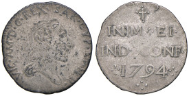 Cagliari. Vittorio Amedeo III (1773-1796). Reale 1794 MI gr. 3,18. MIR 1006c. Raro. q.BB