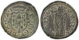 Castro. Pier Luigi Farnese (1545-1547). Quattrino MI gr. 0,85. CNI 83. Di buona qualità per il tipo di moneta, SPL