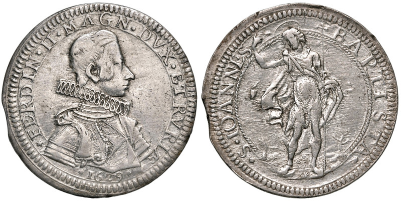 Firenze. Ferdinando II de’ Medici (1621-1670). Piastra 1629 AG gr. 32,08. Galeot...