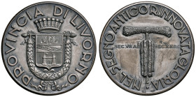 Livorno. Regnando Vittorio Emanuele III (1900-1946). Era fascista (1922-1943). Medaglia emessa dall’Amministrazione provinciale AG gr. 39,92 Ø 45 mm. ...